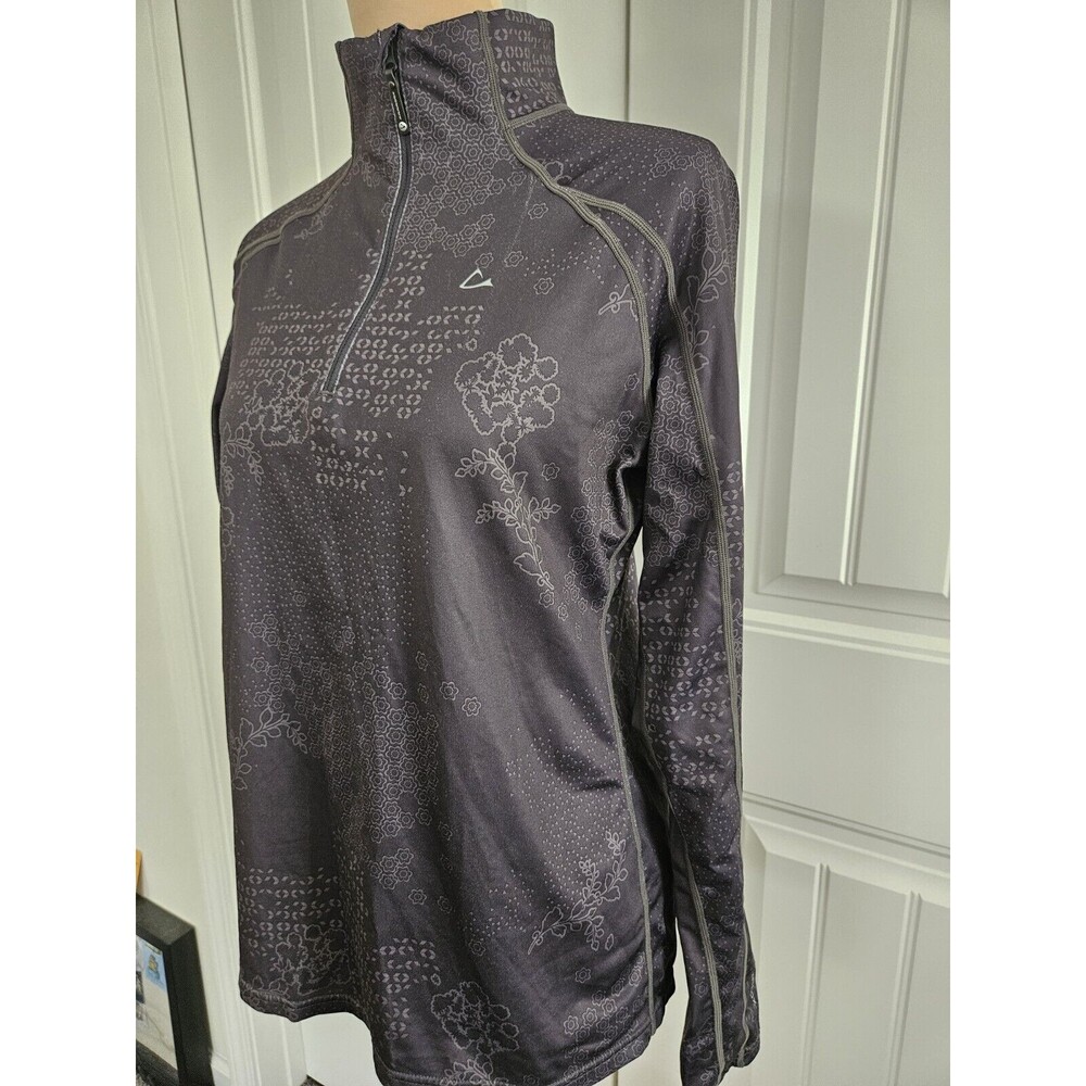 Paradox Grey 1/4 Zip Top Recycled Polyester Running Yoga Womens M Mock Neck